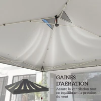 Outsunny Toile de Rechange pour Tonnelle 3 x 3 m UV50+ Imperméable avec 8 Trous de Drainage 3 x 3 m, Gris Foncé(m-5)