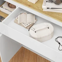 HOMCOM Aparador de Sala de Estar com 4 Portas Gaveta e Prateleiras Ajustáveis 140x40x75 cm Madeira e Branco Brilhante(m-9)