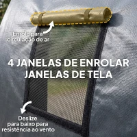 Outsunny Garagem Exterior para Automóvel 3x6 m Impermeável com Tecido PE Resistente Estrutura de Metal Galvanizado UPF 30+ Cinzento Escuro(m-5)