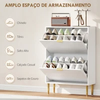 HOMCOM Sapateira Estreita Sapateira para Entrada com Prateleiras Ajustáveis para 12 Pares de Sapatos 60x24x91,5 cm Branco(m-5)