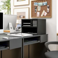 HOMCOM Support d'imprimante meuble de rangement bureau caisson 3 compartiments ouverts 40 x 30 x 36 cm noir(m-10)