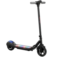 SPORTNOW Trotinete elétrica crianças 6-14 anos, ecrã LED, luzes RGB, pneus 16,51 cm, velocidade 10 km/h, arranque por impulso, preto(m-8)