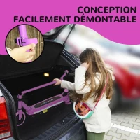 AIYAPLAY Trottinette électrique pour enfants 6-14 ans, vitesse maximale 10 km/h, lumières LED colorées, frein électrique, violet(m-7)