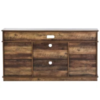 Mobile TV in stile country con ante da fienile, 2 armadietti e 2 ripiani aperti, 148x40x78 cm, Marrone(m-8)