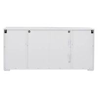 Madia per soggiorno, ante centrali smussate, 140x40x65 cm, Bianco+Nero(m-9)