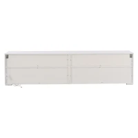 Mobile TV laccato lucido a LED, 180x38.5x45 cm, Bianco e Nero(m-8)