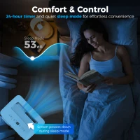 HOMCOM Przenośny klimatyzator 12 000 BTU, 4 w 1: chłodzenie, osuszanie, wentylacja, tryb snu, sterowanie WiFi i głosowe(m-7)