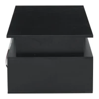 Tavolino da salotto a LED a 2 cassetti con ripiani semiaperti, 100x50x35 cm, Nero(m-8)