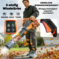 Outsunny Akku-Laubsauger 20V Kabellos Laubbläser mit 2x4.0Ah Akku & Ladegerät Turbo-Boost 162,7 km/h Blasgeschwindigkeit(m-6)