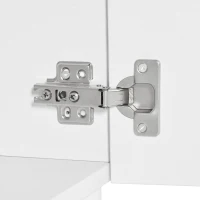 LED-Credenza, 2 ante, 4 cassetti e vano in vetro, 160x35x70 cm, Bianco(m-11)