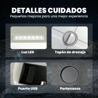 Outsunny Nevera Portátil Eléctrica 49L con Compresor Doble Zona Control por App Ruedas Asa Telescópica -20℃ a 20℃ y Puerto USB(m-9)