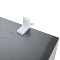 Mobile TV basso a LED con 2 cassetti e ante a ribalta, 180x40x45 cm, Bianco e Nero(m-12)