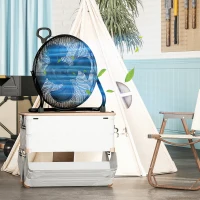 HOMCOM Metal Floor Fan with Tilting, High Velocity, 3 Speed, Portable Gym Fan for Home Office, Black(m-7)