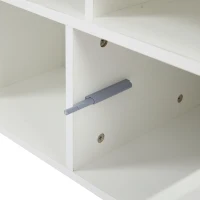 Tavolino da salotto a LED RGB con spazio portaoggetti aperto e chiuso, 100x50x43 cm, Bianco(m-11)