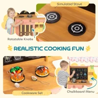 AIYAPLAY Kids Mud Kitchen with Canopy, Outdoor Wooden Play Kitchen with Planter Box, Accessories for Age 3-6, Pink(m-6)