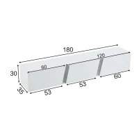 Mobile TV montato a parete con striscia LED, design sospeso, 180x35x30 cm, Bianco(m-3)
