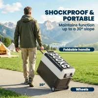 Outsunny Compressor-koelbox 50L -20℃-20℃ elektrische koelbox met dual-zone temperatuurregeling, APP, LED, batterijbeveiliging en opvouwbare handgreep(m-7)