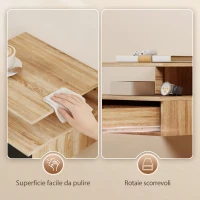 HOMCOM Set di 2 Comodini Sospesi Moderni con Cassetto e Mensola Superiore, 35x32x22.5cm, Rovere e Nero(m-7)