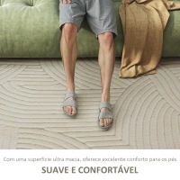 HOMCOM Tapete Sala de Estar 160x230 cm Tapete Pelo Curto Estilo Moderno Base Antiderrapante Tecida à Máquina Creme(m-4)