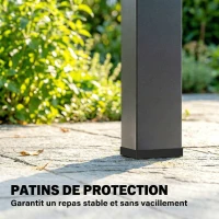 Outsunny Table de Jardin Rectangulaire pour 4-6 Personnes, Plateau en WPC à Lattes, Bords Arrondis, 155x88x72cm, Naturel(m-7)