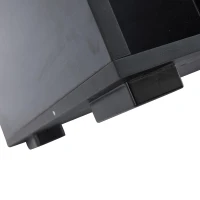 Tavolino da caffè moderno a LED a 2 livelli con cassetti, 100x50x40 cm, Nero(m-10)