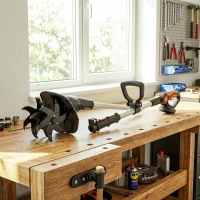 Outsunny Motocoltivatore da Giardino, Larghezza 20 cm, Profondità 18 cm (Batteria e Caricabatterie Esclusi)(m-8)