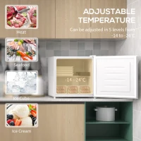 HOMCOM mini vriezer, 35 L, wit, 47 x 44,2 x 48,8 cm(m-4)