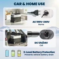 Outsunny Glacière à compresseur 50L -20℃-20℃ Glacière électrique avec régulation de température double zone APP LED protection batterie Poignée pliable(m-4)