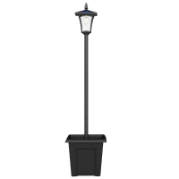 Outsunny Solarna lampa ogrodowa, odporna na warunki atmosferyczne, wysokość 160 cm, LED, 10 godz. oświetlenia, IP44, zewnętrzna, Czarna