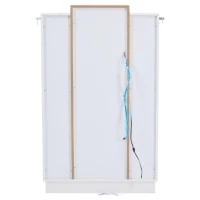 Vetrina per soggiorno a LED con frontale in acrilico trasparente, 74x40x120 cm, Bianco e Color legno(m-9)