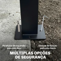 Outsunny Carpa para Jardim com Telhado Duplo Gazebo com Paredes de Rede UPF50+ para Exterior Terraço 360x300x275 cm Cinzento(m-7)