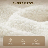 HOMCOM Moderner Akzentstuhl, Sherpa-Fleece gepolsterter Sessel mit breiter Rückenlehne und Stahlbeinen, einfache Montage, Weiß(m-5)