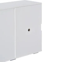 Madia lucida, 2 ante in acrilico e 4 cassetti, 145x35x72 cm, Bianco(m-9)