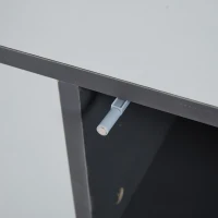 Tavolino da salotto regolabile in altezza con leva idraulica e 4 ruote girevoli, 100x98x65 cm, Grigio e Bianco(m-11)