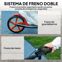 HOMCOM Patinete Plegable para Adultos y Niños de +14 Años Scooter con Manillar Ajustable 91,5x36,5x91-104 cm Rojo(m-6)