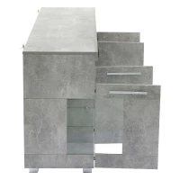 Madia per soggiorno, vano di appoggio semi-aperto, 140×40×70 cm, Grigio(m-7)
