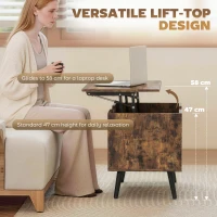 HOMCOM Lift Top Coffee Table with Hidden Storage Living Room Table Metal Legs 75 cm Rustic Brown(m-4)