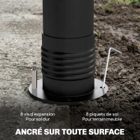 Outsunny Pergola de Jardin Tonnelle de Terrasse avec Toit Rétractable Rideaux et Système de Poulie 3x3m Gris Anthracite(m-7)