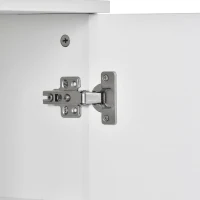 Madia lucida, 2 ante in acrilico e 4 cassetti, 145x35x72 cm, Bianco(m-12)