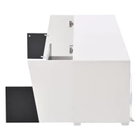 Mobile TV laccato lucido a LED, 180x38.5x45 cm, Bianco e Nero(m-7)
