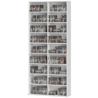 HOMCOM Rangements pour CD et DVD 18 compartiments capacité max. 640 CD/360 DVD 430 Blu-ray 78,5 x 24 x 175 cm blanc
