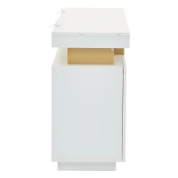 Madia moderna a 3 ante con 6 ripiani regolabili, 140x38x70 cm, Bianco(m-7)