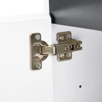 Madia laccata lucida, 4 cassetti, 2 ante con ripiani regolabili, 160x40x68 cm, Bianco(m-9)