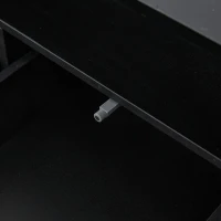 Tavolino da salotto a LED a 2 cassetti con ripiani semiaperti, 100x50x35 cm, Nero(m-12)