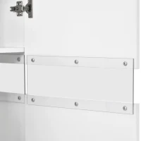 Madia lucida, 2 ante in acrilico e 4 cassetti, 145x35x72 cm, Bianco(m-11)