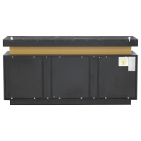 Madia moderna, 3 ante con 6 ripiani regolabili, 140x38x70 cm, Nero(m-8)