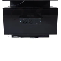 Tavolino da salotto a LED RGB con spazio portaoggetti aperto e chiuso, 100x50x43 cm, Nero(m-10)