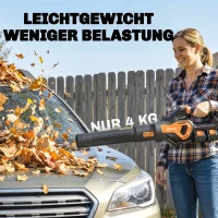 Outsunny Akku-Laubsauger 20V Kabellos Laubbläser mit 2x4.0Ah Akku & Ladegerät Turbo-Boost 162,7 km/h Blasgeschwindigkeit(m-8)