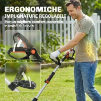 Outsunny Motocoltivatore da Giardino, Larghezza 20 cm, Profondità 18 cm (Batteria e Caricabatterie Esclusi)(m-7)