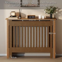 HOMCOM Cobertura Radiador Moderna de MDF com Prateleira Superior para Sala de Estar Dormitório Escritório 112x19x81cm Madeira(m-7)